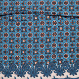 Blue Geometric-Circle Woven, Viscose — texture
