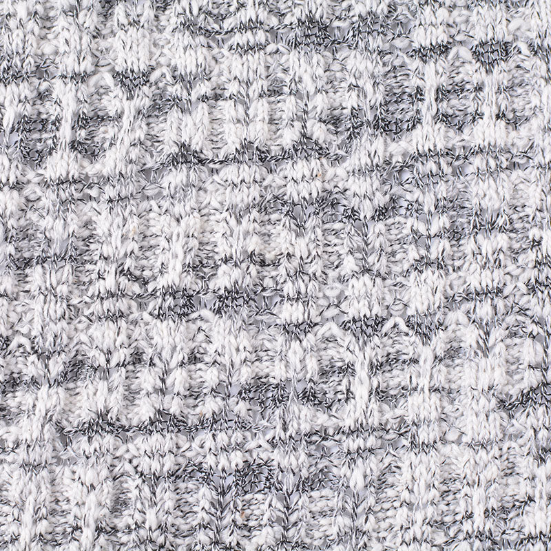 Grey Marl Rib Knit, Cotton-Poly, 290 gsm