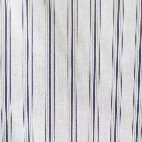Dark Blue Vertical-Stripe Poplin, Cotton