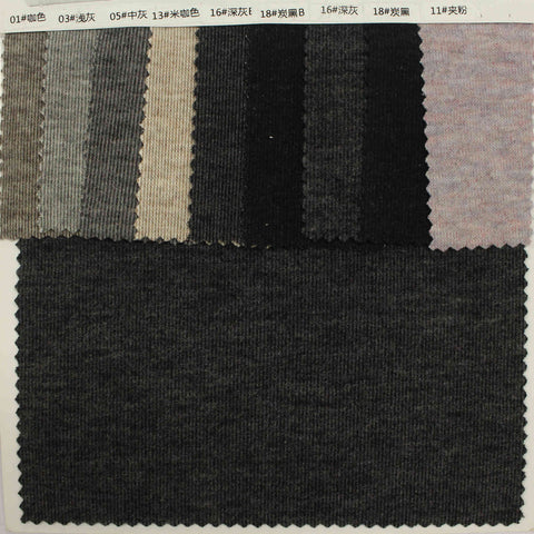 Black Marl Jersey Knit, Poly-Viscose, 306 gsm