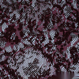 Burgundy Floral Lace, Polyester — texture