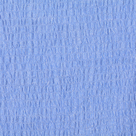 Jacquard Linen Cotton Stretch Knit Fabric, 129 gsm, 135 cm — Blue