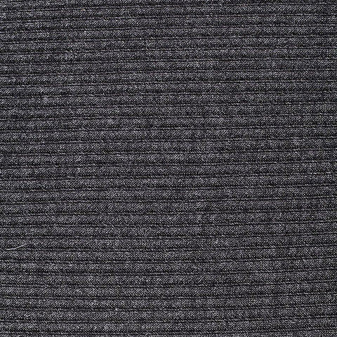 Dark Grey Marl Rib Knit, Poly-Viscose, 200 gsm