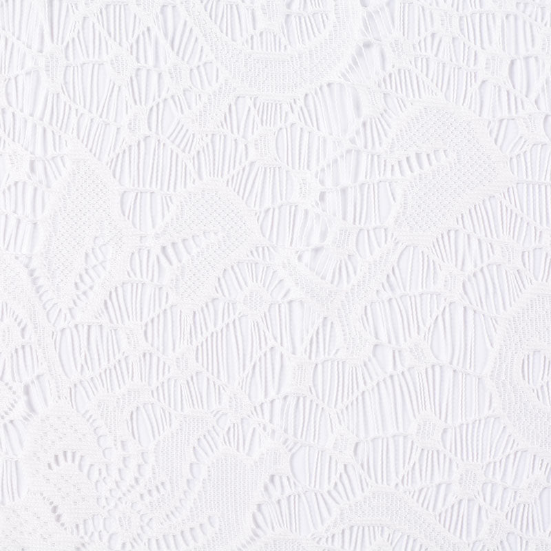 White Floral Lace, Polyester, 87 gsm