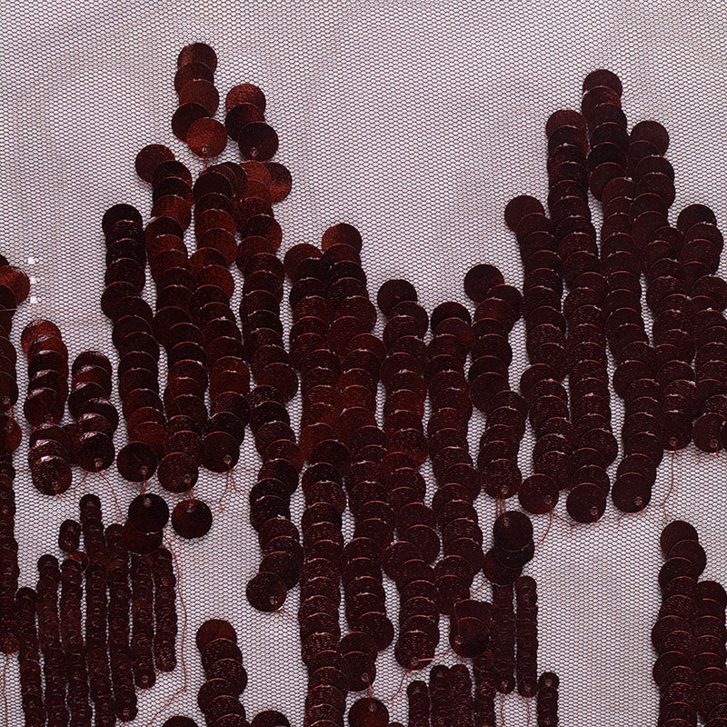 Dark Red Sequins Knit, Polyester