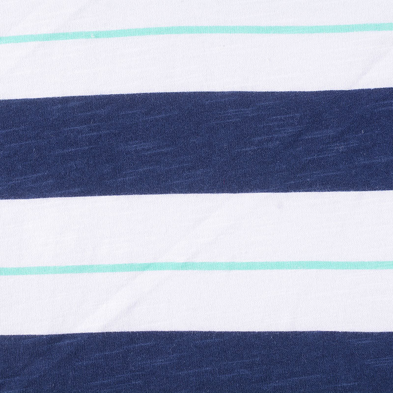 Navy Horizontal-Stripe Knit, Cotton, 141 gsm