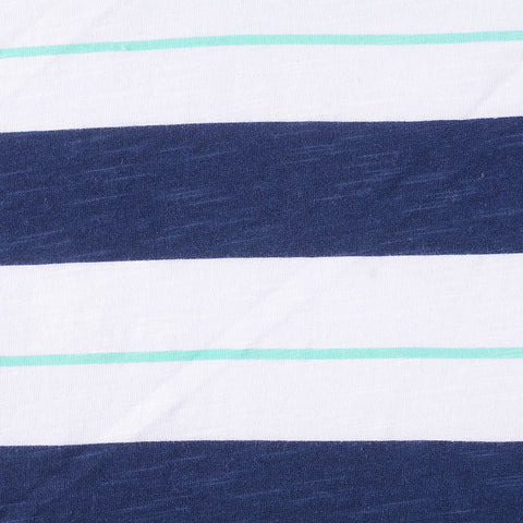 Navy Horizontal-Stripe Knit, Cotton, 141 gsm