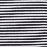 Black Horizontal-Stripe Rib Knit, Poly-Viscose