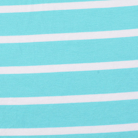 Turquoise Horizontal-Stripe Knit, Viscose