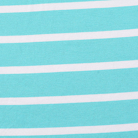 Turquoise Horizontal-Stripe Knit, Viscose