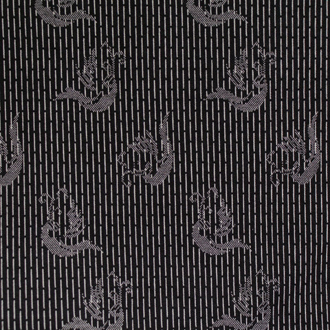 Black Vertical-Stripe Jacquard, Poly-Viscose