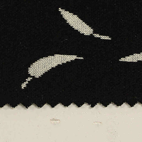 Jacquard Polyester Viscose Stretch Knit Fabric, 150 cm — Black, ref EF-4339