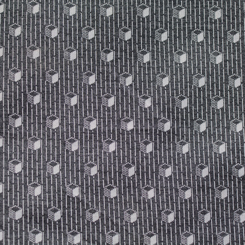 Grey Vertical-Line Jacquard, Poly-Viscose