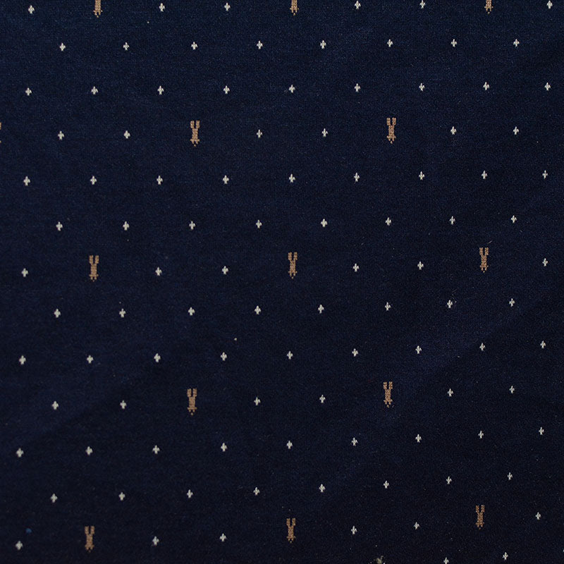 Jacquard Polyester Viscose Stretch Knit Fabric, 150 cm — Navy, ref EF-4381
