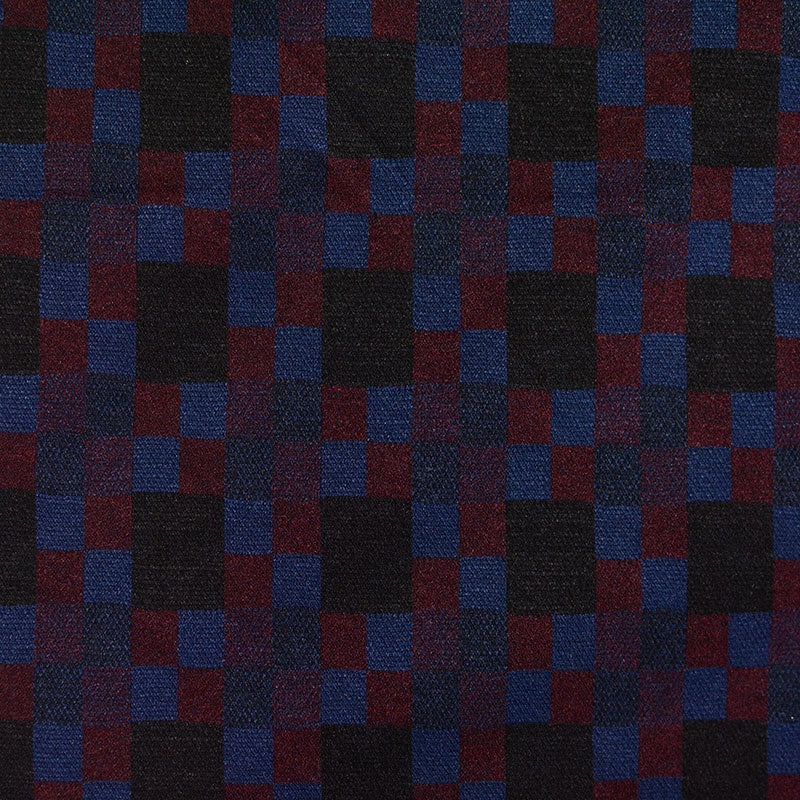 Plaid Polyester Viscose Stretch Knit Fabric, 150 cm — Black