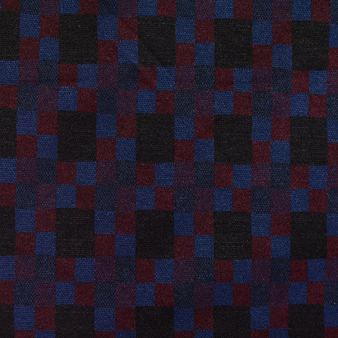 Plaid Polyester Viscose Stretch Knit Fabric, 150 cm — Black