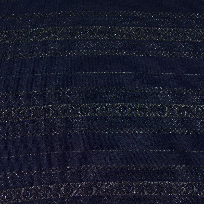 Navy Stripes Jacquard, Poly-Viscose