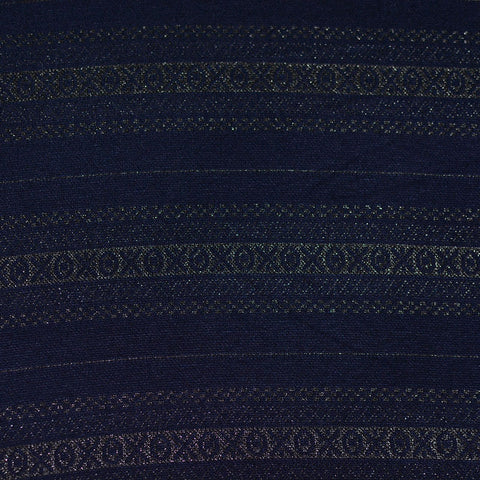 Navy Stripes Jacquard, Poly-Viscose