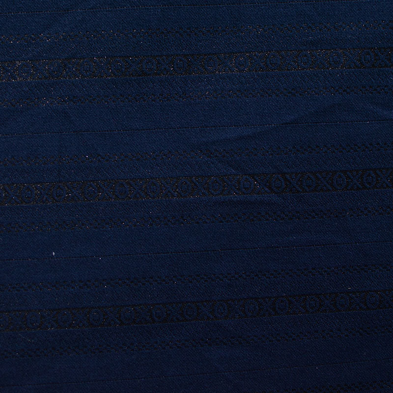 Dark Blue Stripe Jacquard, Poly-Viscose