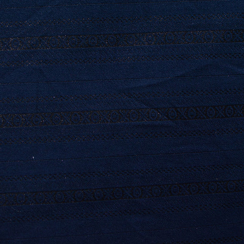 Dark Blue Stripe Jacquard, Poly-Viscose