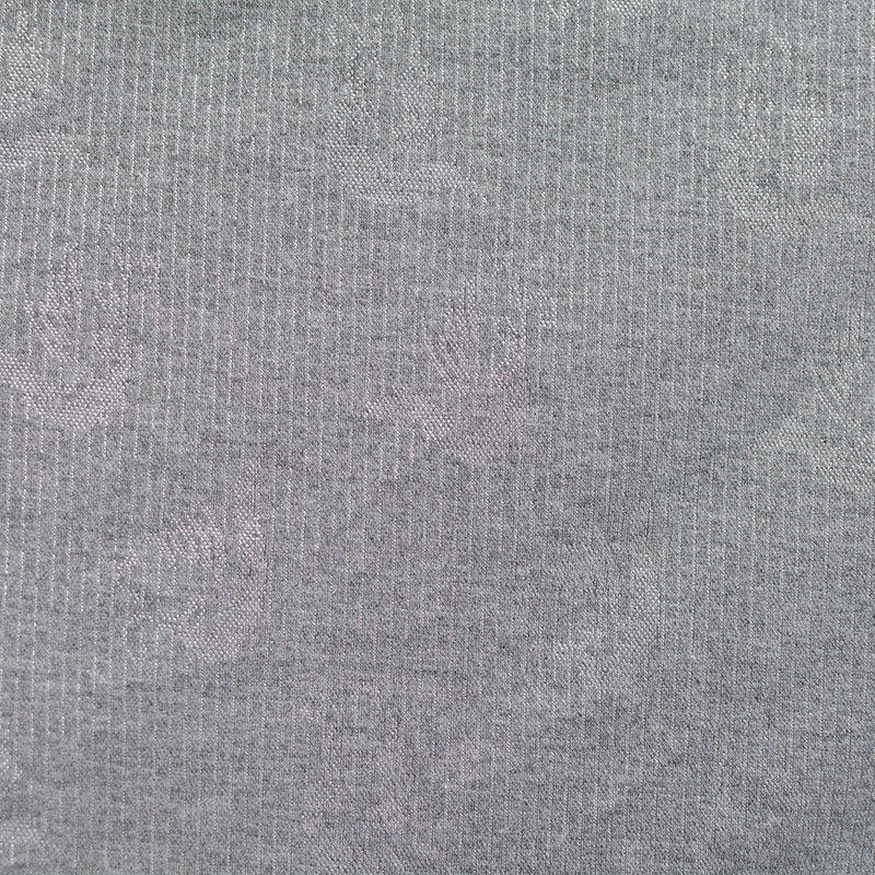 Grey Tone-on-Tone Floral Jacquard, Poly-Viscose