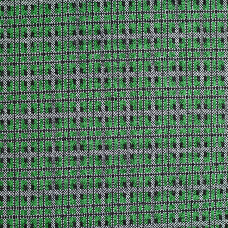 Green Check Jacquard, Poly-Viscose