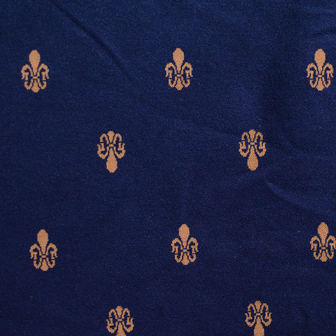 Jacquard Polyester Viscose Stretch Knit Fabric, 150 cm — Navy, ref EF-4442