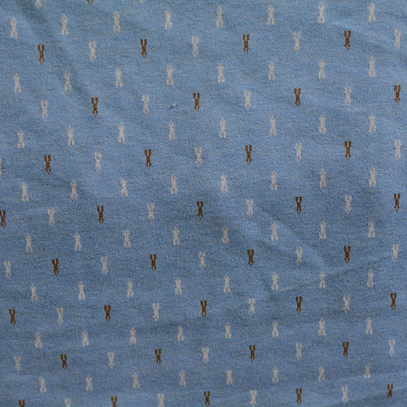 Jacquard Polyester Viscose Stretch Knit Fabric, 150 cm — Blue