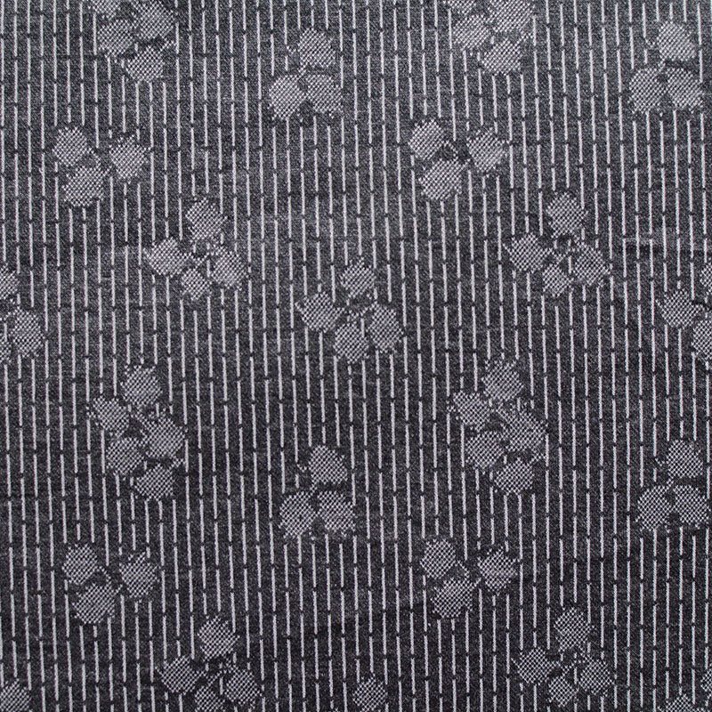 Dark Grey Vertical-Stripe Jacquard, Poly-Viscose