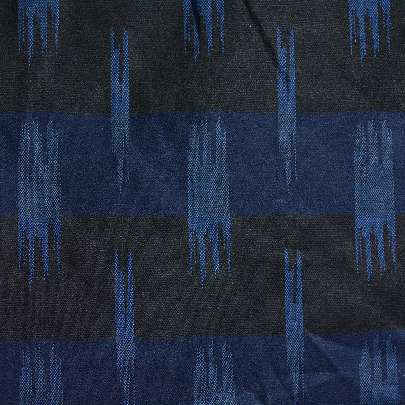 Dark Blue Abstract Jacquard, Poly-Viscose