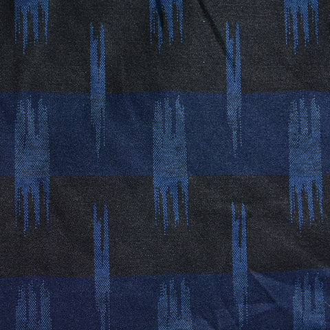 Dark Blue Abstract Jacquard, Poly-Viscose
