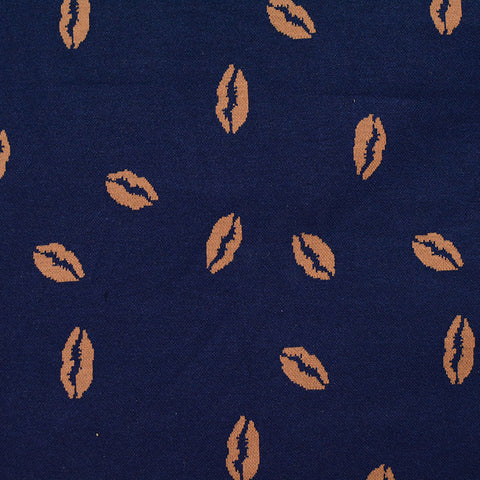 Jacquard Polyester Viscose Stretch Knit Fabric, 150 cm — Navy, ref EF-4526