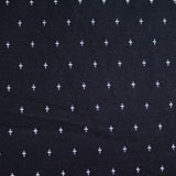 Jacquard Polyester Viscose Stretch Knit Fabric, 150 cm — Black