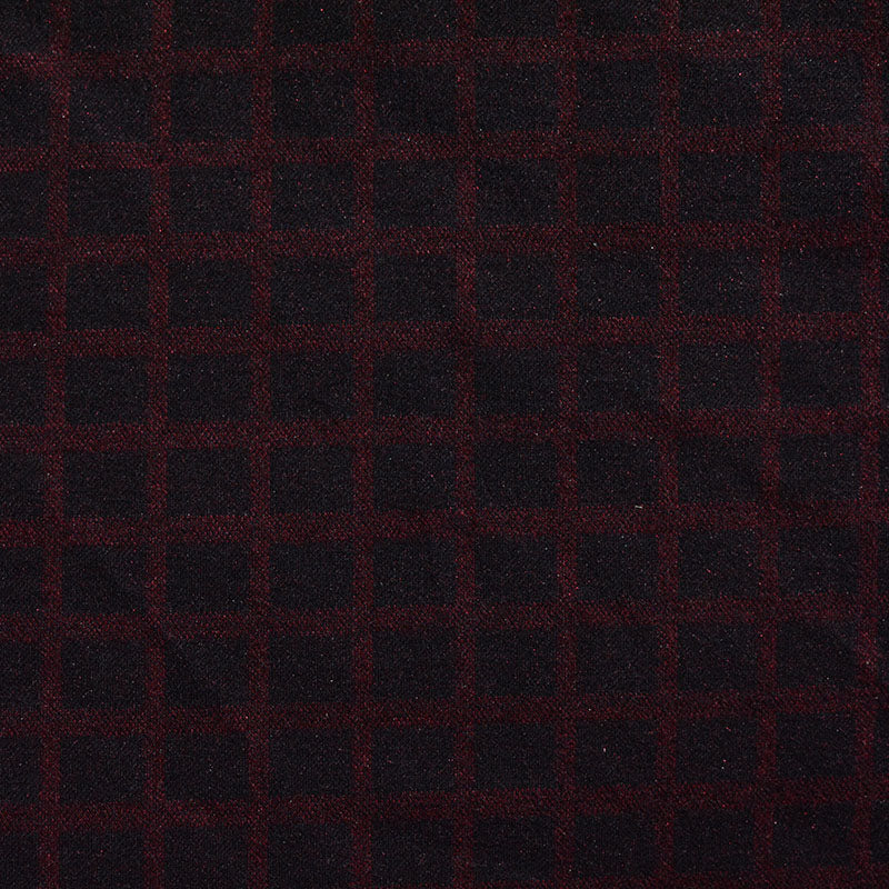 Dark Red Check Jacquard, Poly-Viscose