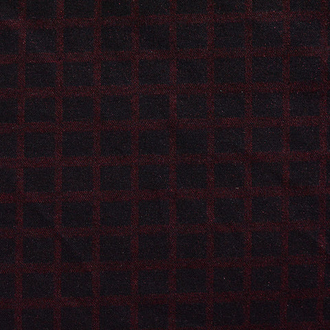Dark Red Check Jacquard, Poly-Viscose