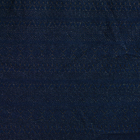 Dark Blue Flecks Jacquard, Poly-Viscose