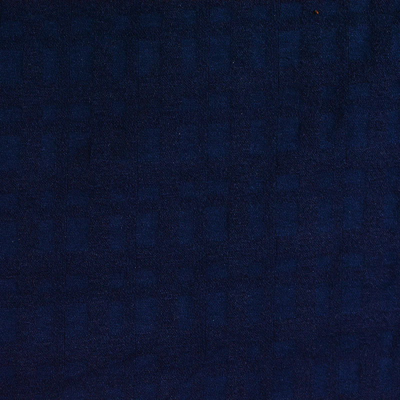 Dark Blue Squares Jacquard, Poly-Viscose