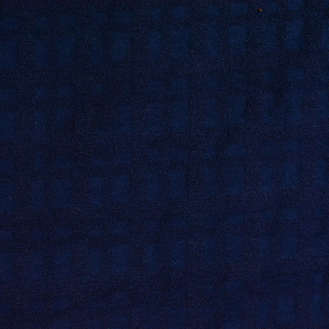 Dark Blue Squares Jacquard, Poly-Viscose