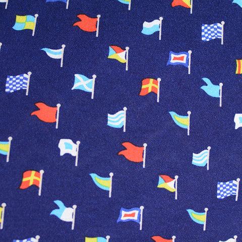 Printed Polyester Stretch Jersey Knit Fabric, 150 gsm, 150 cm — Navy