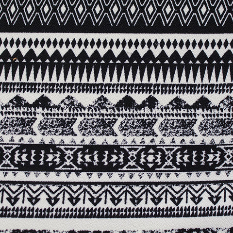 Black Horizontal-Band Knit, Polyester, 220 gsm