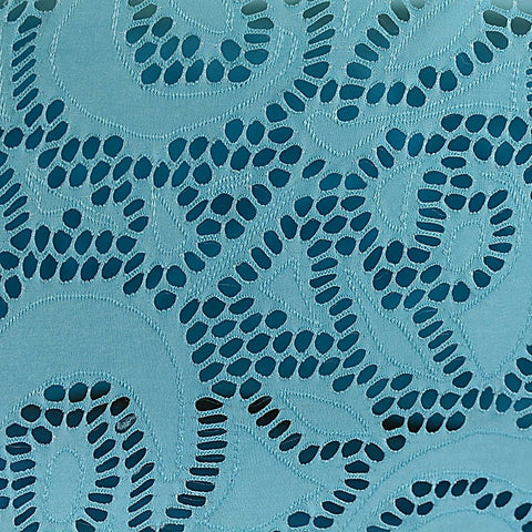 Light Blue Floral Jacquard, Polyester, 100 gsm