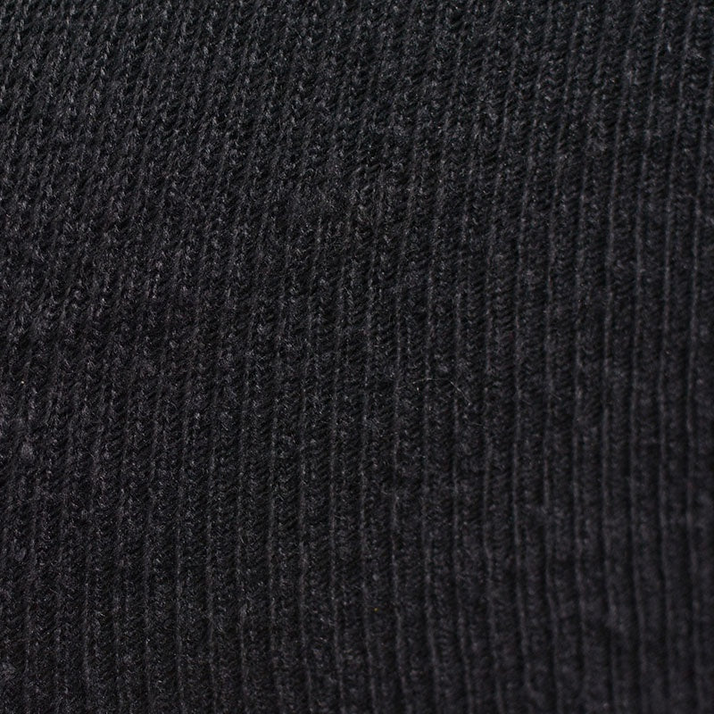 Brushed Nylon Stretch Chunky Knit Fabric, 220 gsm, 155 cm — Black