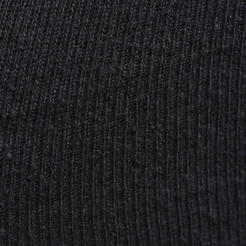 Brushed Nylon Stretch Chunky Knit Fabric, 220 gsm, 155 cm — Black
