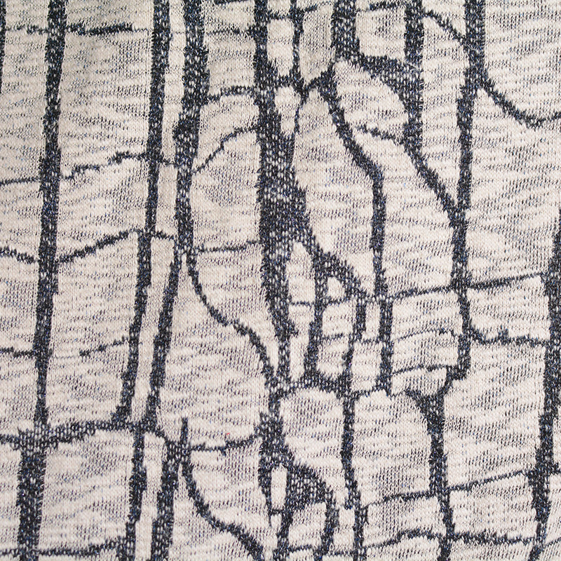 Dark Grey Abstract-Line Jacquard, Poly-Cotton