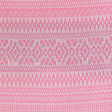 Pink Horizontal-Band Chunky Knit, Poly-Linen — texture