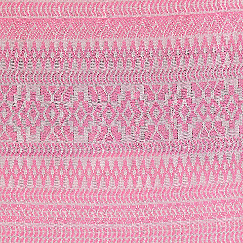 Pink Horizontal-Band Chunky Knit, Poly-Linen