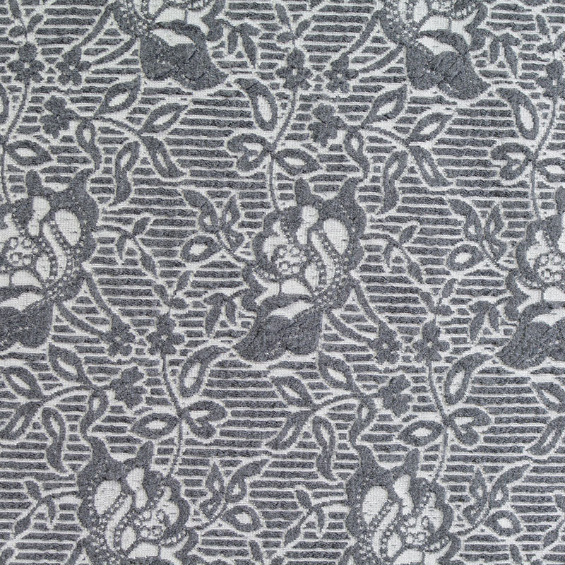 Grey Floral Jacquard, Polyester