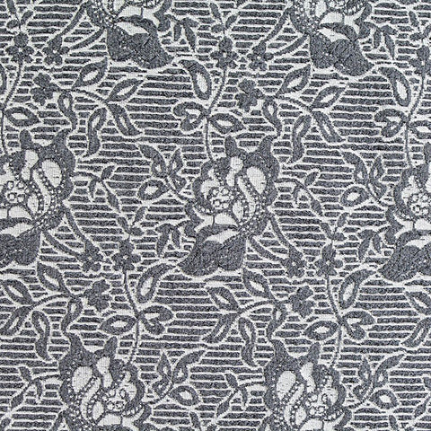 Grey Floral Jacquard, Polyester