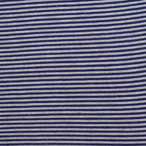 Navy Horizontal-Stripe Knit, Viscose, 220 gsm