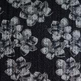 Grey Floral Poplin, Cotton — texture